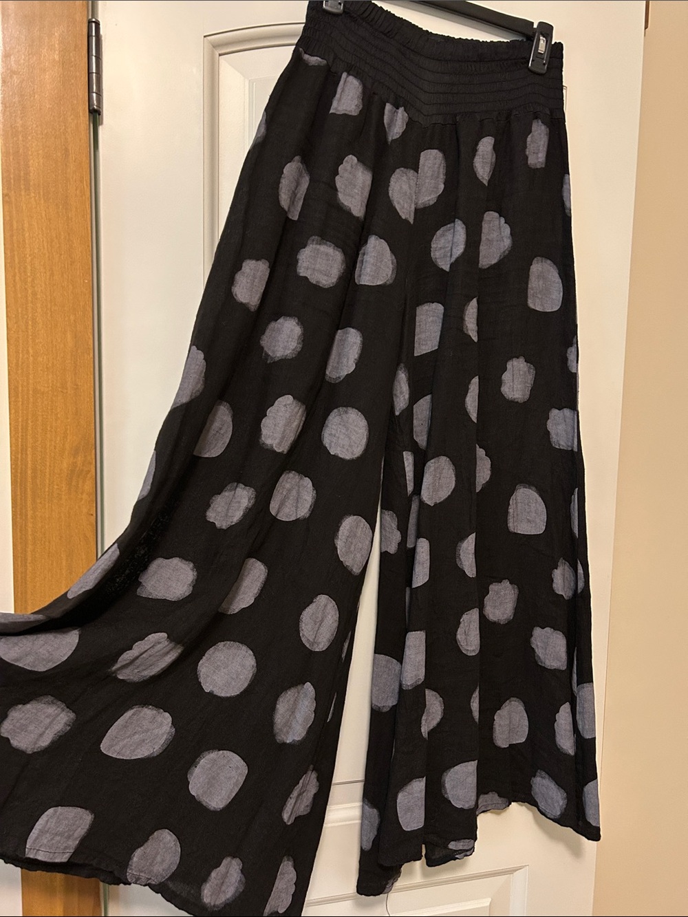 Bella Amore Black Polka Dot Wide-Leg Pants